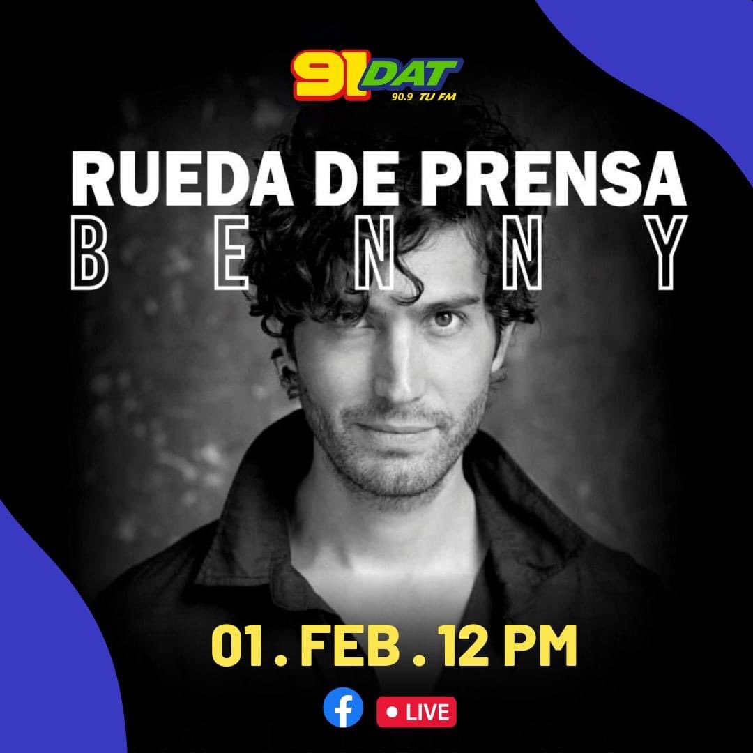 LosBennyFans's tweet photo. No te puedes perder el día de mañana 01 de febrero a nuestro querido @bennyibarra en conferencia de prensa a las 12 pm, la transmisión en vivo será a través de la página de FB de @91Dat 

Encuentra el link en nuestro IG
#bennyibarra #concierto #queretaro #conferenciadeprensa https://t.co/cZSbUYJvbG