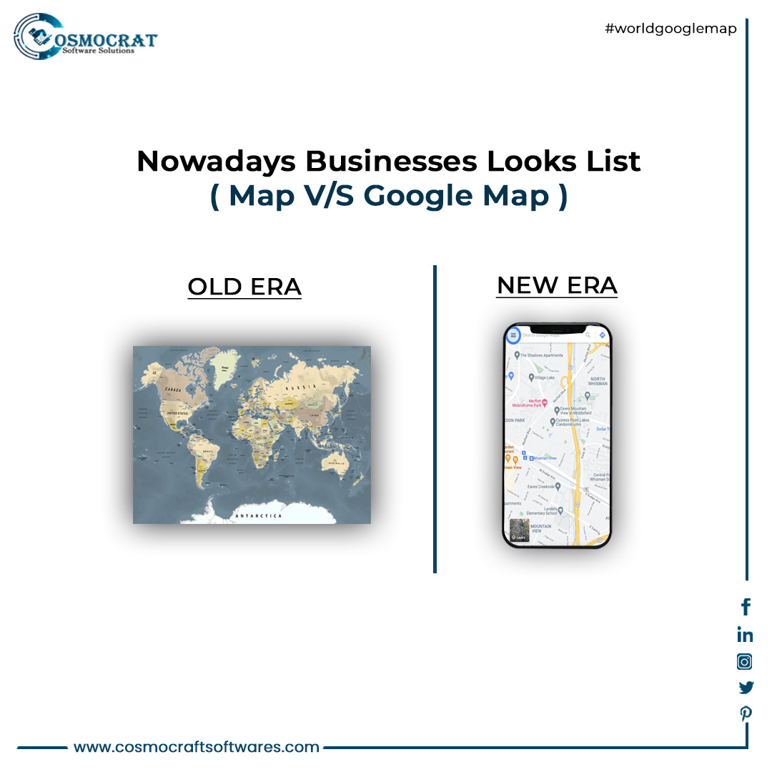 cosmocratsoft's tweet photo. These days, more and more people are using Google Maps to decide where to go, which handover a key chance for your business to capture new potential customers.
.
.
.
#cosmocratsoftwaresolutions #digitalmarketing #socialmedia #thenvsnow #google #googlemap #googlemybusiness https://t.co/aJCSrYdye0