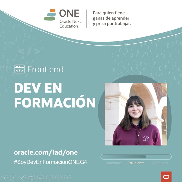 CSIPro_Dev's tweet image. Felicitamos a Mariel Cota y Enrique Cordova por seguir fortaleciendo sus conocimientos en desarrollo de software con el programa de ONE Oracle Next Education impartido por ORACLE.

#unison #software #STEM #Oracle #backend #frontend #SoyDevEnFormacionONEG4 #AluraLatam