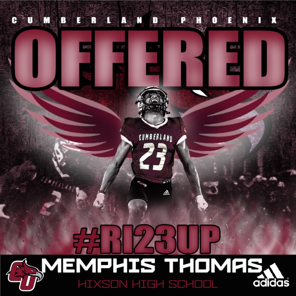 ThomasMemphis's tweet photo. I’m extremely blessed to receive my 2nd offer from @CumberlandFB! @CoachHigginson @TimMathisCU @josh_owensby @CSmithScout https://t.co/ndmgFVfbY0