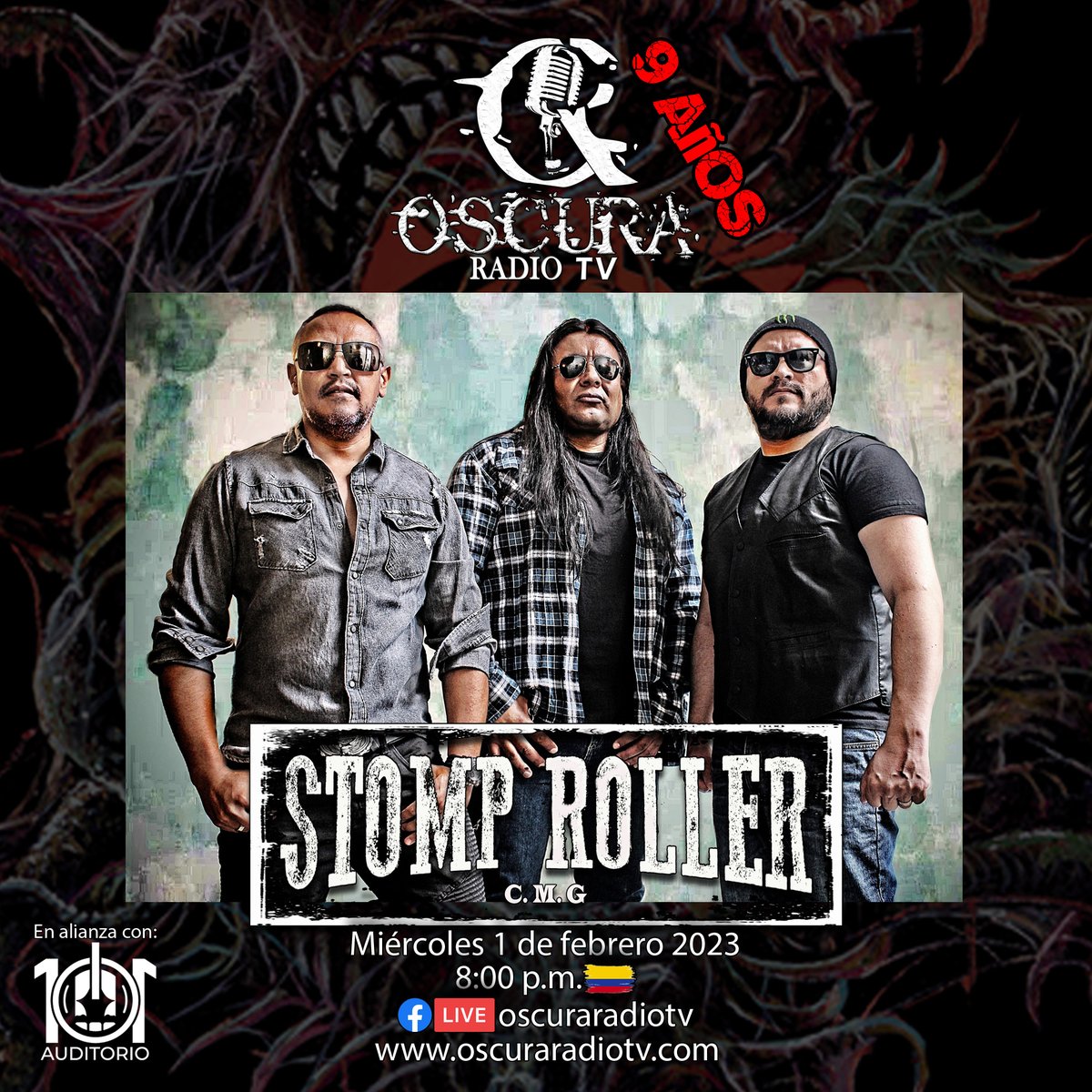 Iniciamos el 2023 radial con el Ritual de Stomp Roller
Este miércoles 1 de febrero a partir de las 8:00 p.m. por nuestro Facebook Live.
Opening Act: Un adelanto de la visita de Nocturnal feelings a Bogotá. Cortesía: Calipso eventos
oscuraradiotv.com