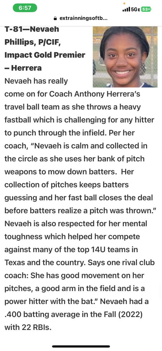 Thank you ⁦@ExtraInningSB⁩ for ranking me #81 in the country for the class of 2028.  I’m super thankful and honored to be on the list with so many talented players across the nation.  Thanks to my teammates and coaches for pushing me daily. ⁦@IGHNational⁩ #betheimpact