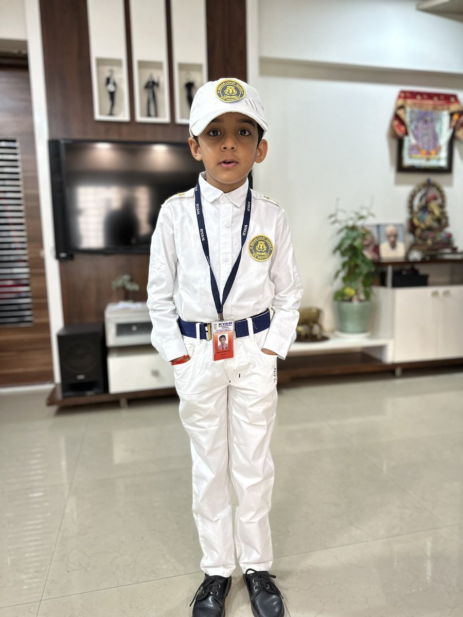AmitsShar's tweet photo. My little officer celebrating the #IndianCoastGuardDay #IndianCoastGuard #IndianArmy #gratitude https://t.co/XfvqcxHMC7