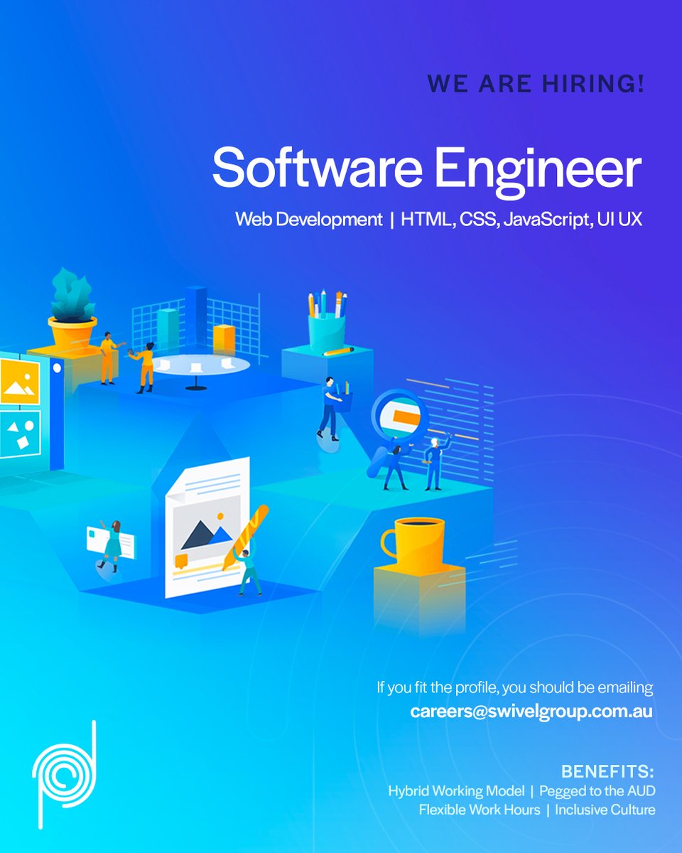 TechSwivel's tweet image. If you are looking for an opportunity to be in the frontlines of tech advancement, look no further!

We are looking for a Software Engineer - Web Development with the following skill set:

🚀 HTML 
🚀 CSS
🚀 JavaScript
🚀 UI/UX

email us today!

#NowHiring #SwivelTech