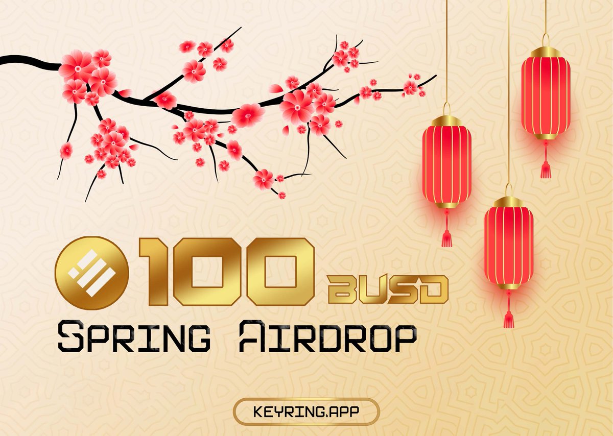 In the spirit of Spring, we'd like to announce a new airdrop collaborated with @crew3xyz 💰 Total Prize 100 BUSD To enter: 🌷 Follow @KEYRING_PRO & @crew3xyz 🌷 Like & RT 🌷 Join Discord & Telegram 🌷 Join now 👉 crew3.xyz/c/keyringpro/ #SpringAirdrop #BUSD #BNB #Airdrop