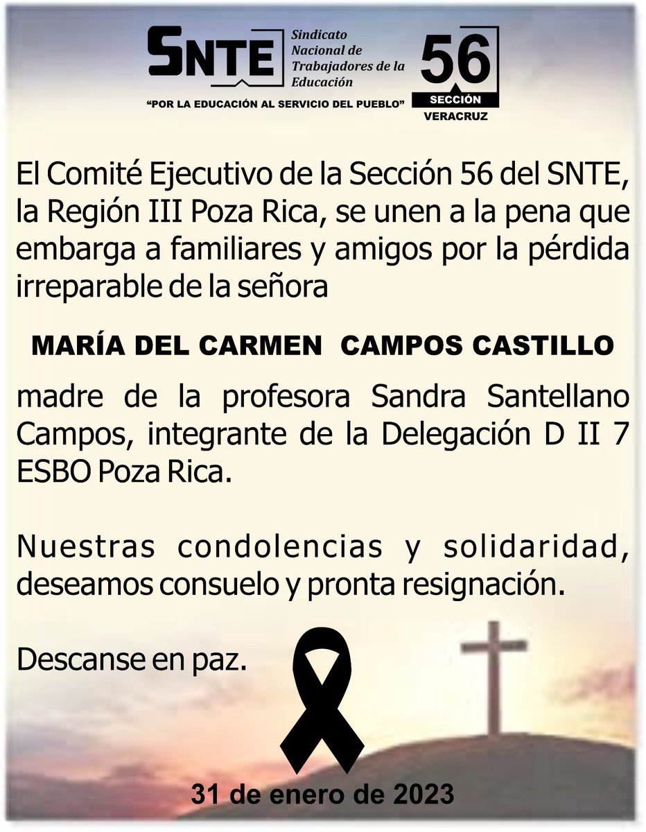 SNTE56Veracruz's tweet photo. 🕊Q.E.P.D.🕊 https://t.co/TMsQKzEEgV