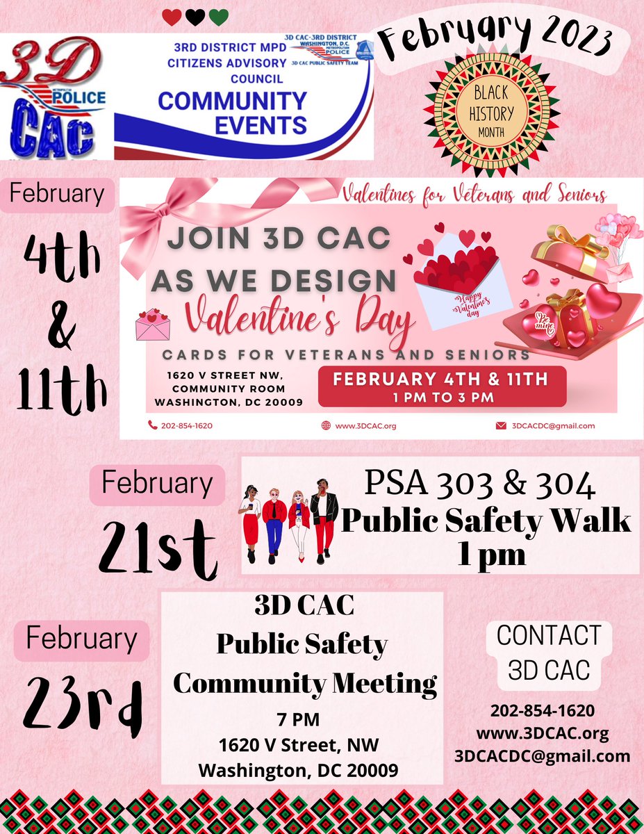 3D CAC February 2023 Community Public Safety Events for 3rd District Public Safety Representatives and Public Safety Ambassadors 3DCAC.org #3DCAC #3rdDistrict #3DCACadets #PublicSafetyWalks