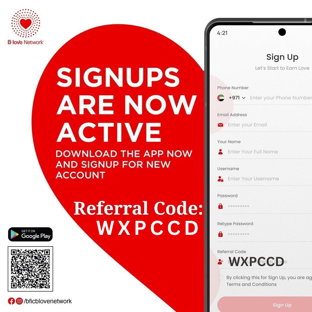 Hi! I would like to invite you to B-Love Network.

 Follow the link, download the B-Love Network App &amp; Get 500 BLV Tokens for Free by using this Referral Code:  WXPCCD

play.google.com/store/apps/det…

#BFIC
#loveisland #Trending #NFTs #investment #earnmoney #luxurylife #Bitcoin