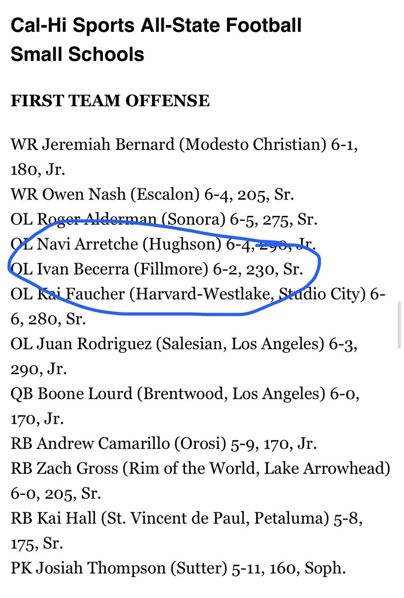 fhsflashesfb's tweet photo. Congratulations to @IvanBecerra805 for being named to the @CalHiSports All-State team! 🟦⬜️
#BoltsUp⚡️
#FlashesFootball https://t.co/qOgYf0vNZU