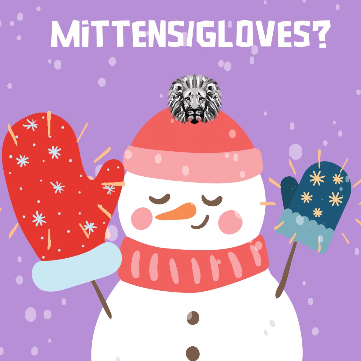 Hey Lion families. Cold weather can be lots of fun but it does mean dressing for the weather. If you have any extra mittens 🧤or gloves 🧤at home that you would be willing to donate (we are running out of extras) we would love to keep them “on hand”😂 to lend to our students.