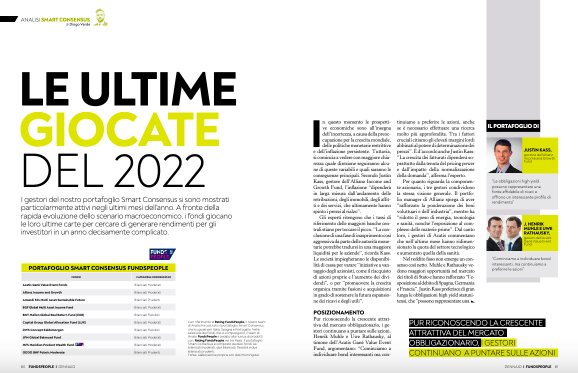 FundsPeople_it's tweet image. 🔌I #gestori del nostro #portafoglio #SmartConsensus si sono mostrati attivi negli ultimi mesi del 2022. 

📊A fronte dell'evoluzione dello #scenario, i #fondi giocano le loro ultime carte per generare #rendimenti. 

✍🏻Rivista #FundsPeople n 69 pag 80

bddy.me/3XLHflD