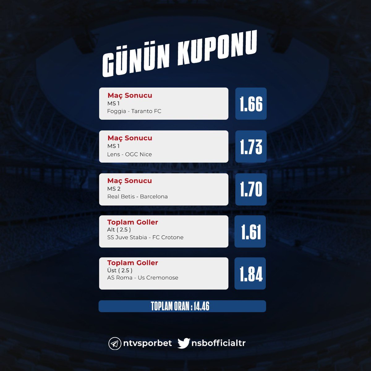 NSBOfficialTR's tweet image. ♂️ #NTVSporbet ile Kazanan Kupon Karşınızda !

✅Kupon Kazanırsa 5 Arkadaşını Etiketleyen RT &amp;amp; FAV Yapan Herkese 25 Freebet Hediye !

1️⃣ Kullanıcı Adını Yaz
2️⃣ 5 Arkadaşını Etiketle
3️⃣ RT &amp;amp; Beğeni Yap 
4️⃣  Takip Et !