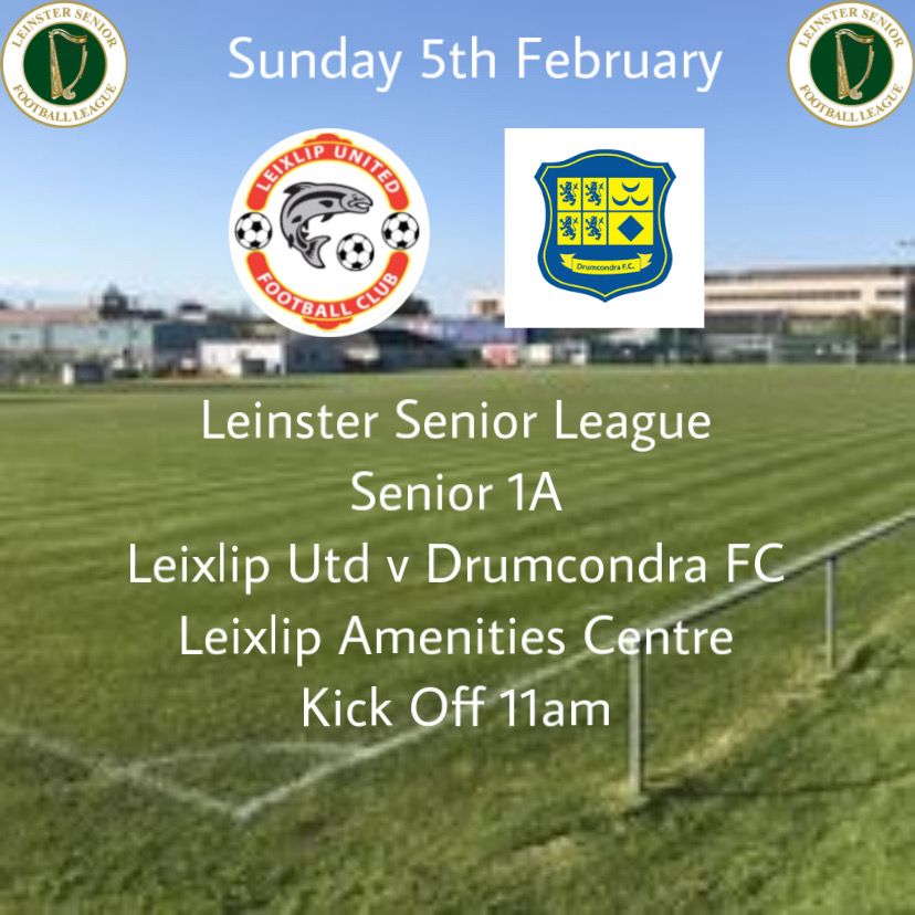 🔴⚪️#LUFC weekend fixtures
🏆Senior Sun 1A <a href="/LSLLeague/">Leinster Senior League</a>
⚽️vs <a href="/UpTheDrums/">Drumcondra FC</a> 
🗓️Sunday 11am at HOME

Another weekend brings another crunch game for our first team. 1 place and 3pts currently separate the sides in the league.

🔴⚪️ get up to support the lads
<a href="/AlQuinn2015/">LSL Live Update’s</a> #lsllivescore