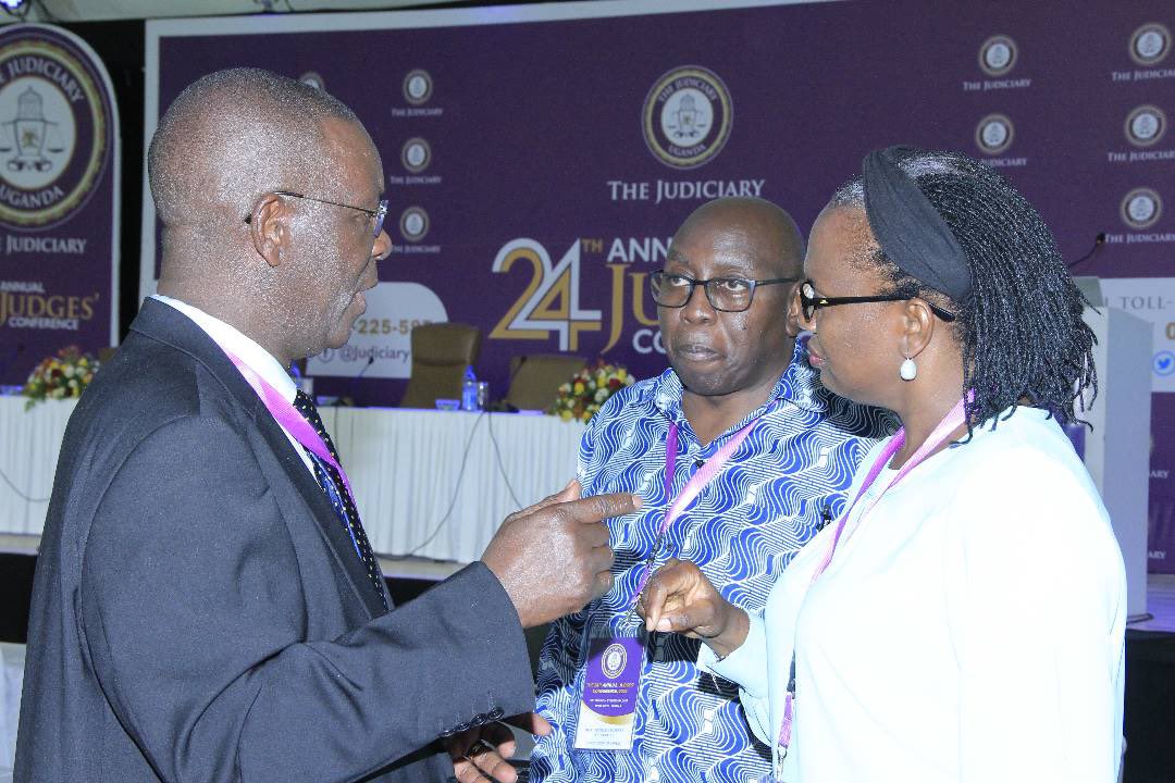 JudiciaryUG's tweet photo. Judges and Justices at the ongoing #24thAJC have been taken through presentations on; Transition from manual to Digitalized Court Processes: The Migration to ECCMIS. The presentations were made by Justice Fredrick Egonda-Ntende and Senior Counsel Bernard Oundo - President ULS https://t.co/d5471AXx8D