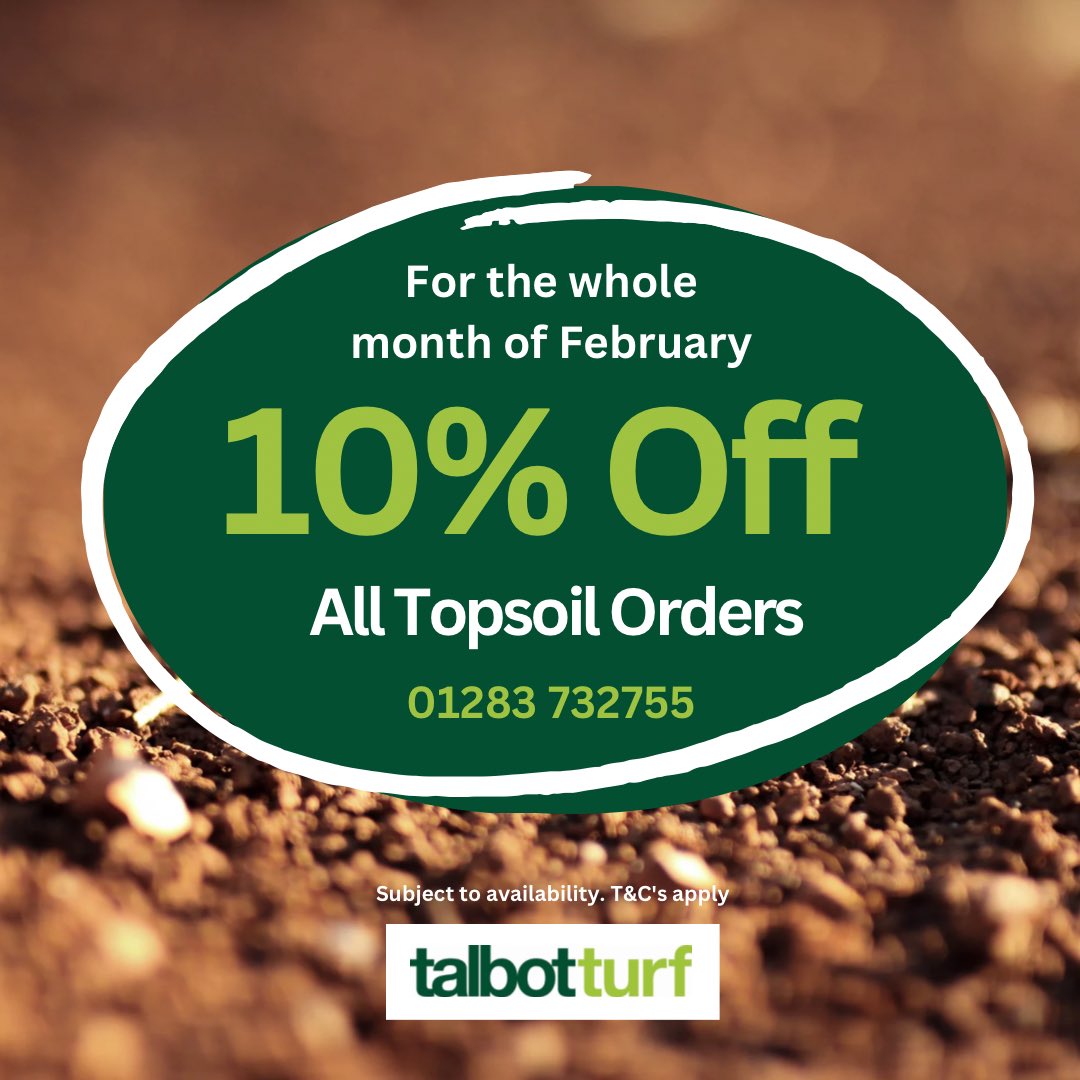 SPREADING THE SOIL LOVE 🤎

For the whole month of February we are giving you… 10% OFF ALL TOPSOIL ORDERS!

We offer delivery to you or collection from our depot. Offer ends 28/02/23 at 5pm.

#screenedtopsoil #landscapingcommunity #landscapingcompanies #landscapingcompany #turf