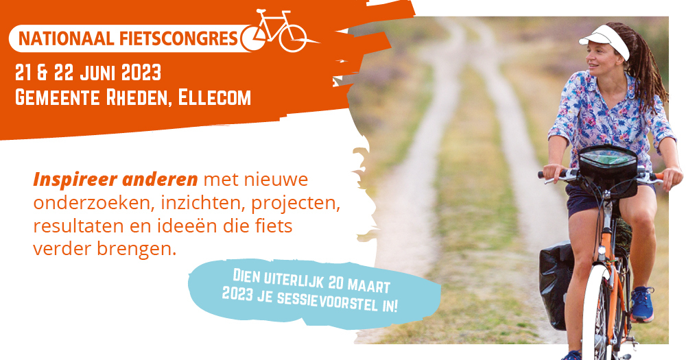 𝐃𝐢𝐞𝐧 𝐣𝐞 𝐬𝐞𝐬𝐬𝐢𝐞𝐯𝐨𝐨𝐫𝐬𝐭𝐞𝐥 𝐢𝐧! Deel je kennis tijdens het Nationaal Fietscongres op 22 juni. Inspireer anderen met nieuwe onderzoeken, inzichten, projecten, resultaten en ideeën die fiets verder brengen. bit.ly/3wHjdwl

#fietscongres #natuur #innovatie