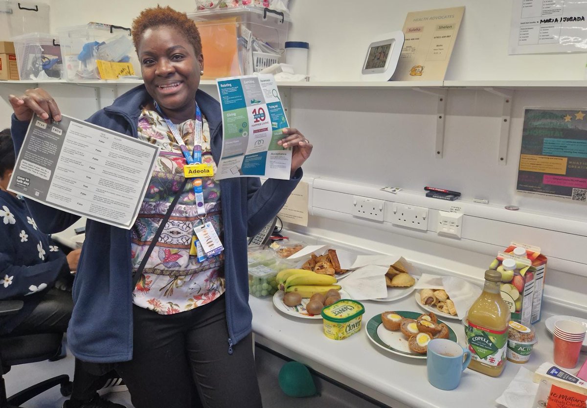 If we don't take care of ourselves, we can't take care of our patients. Knowing that we can talk to colleagues, is one of our tools. Thanks to our mental health first aider Ade, for our early 'Time to talk' day breakfast. #MentalHealthMatters #TimeToTalkDay #mentalhealthfirstaid