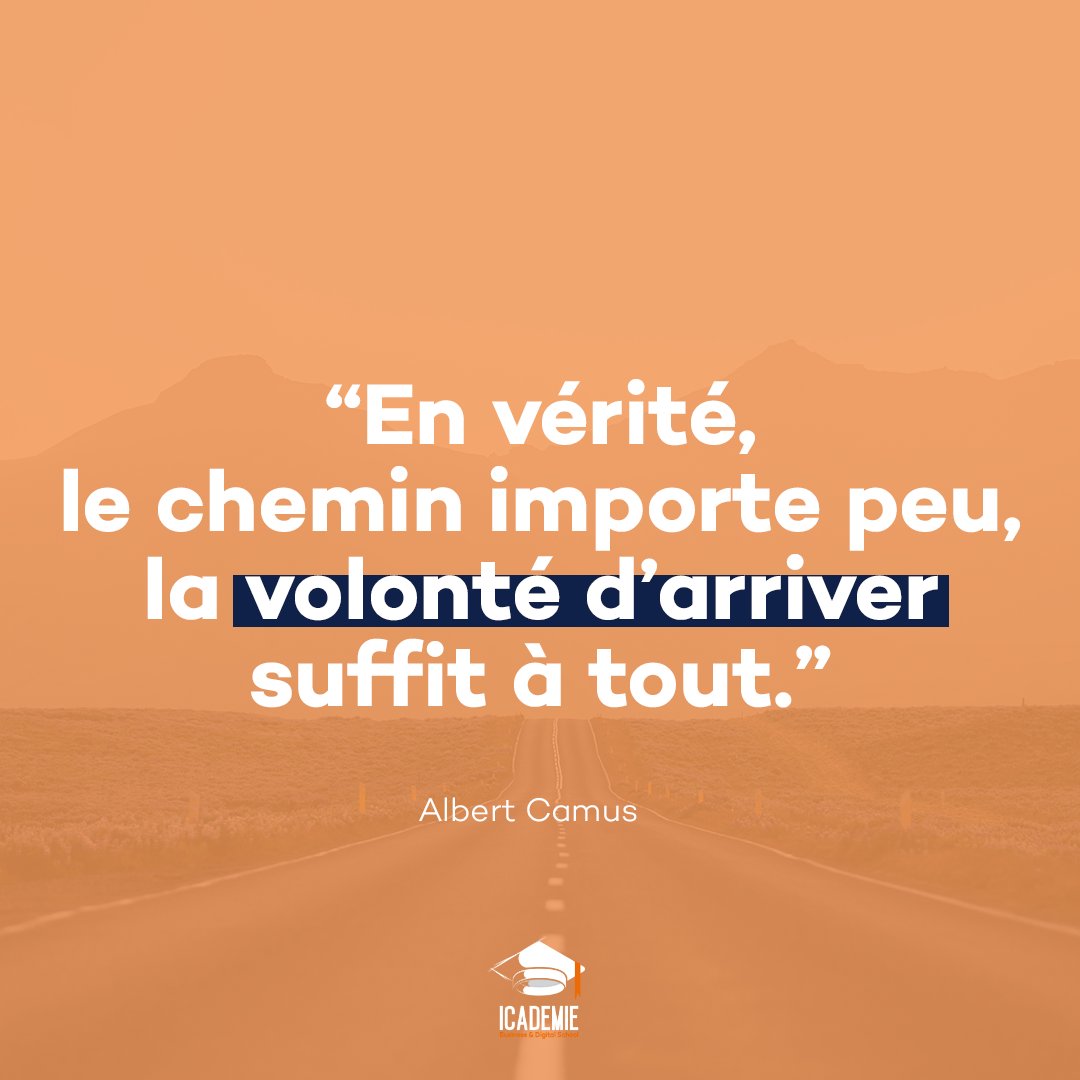 "En vérité, le chemin importe peu, la volonté d'arriver suffit à tout." Albert Camus

Qu'en pensez-vous ? 💬

Très belle journée à vous ! 🌞

#motivation #citation