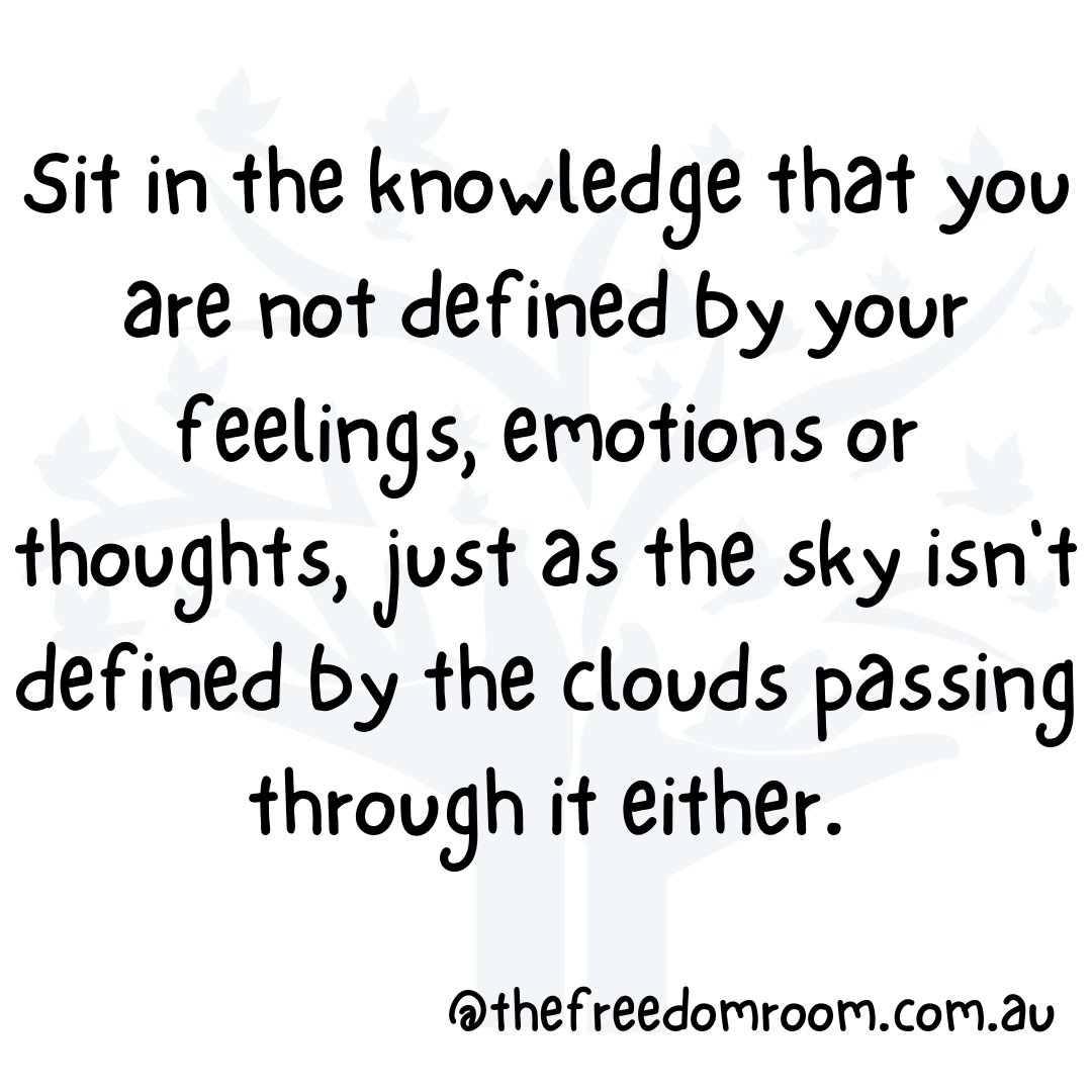 room_freedom's tweet photo. Sit in the knowledge that you are not defined by your feelings, emotions or thoughts, just as the sky isn't defined by the clouds passing through it either. https://t.co/Gi9Q5anLWo
