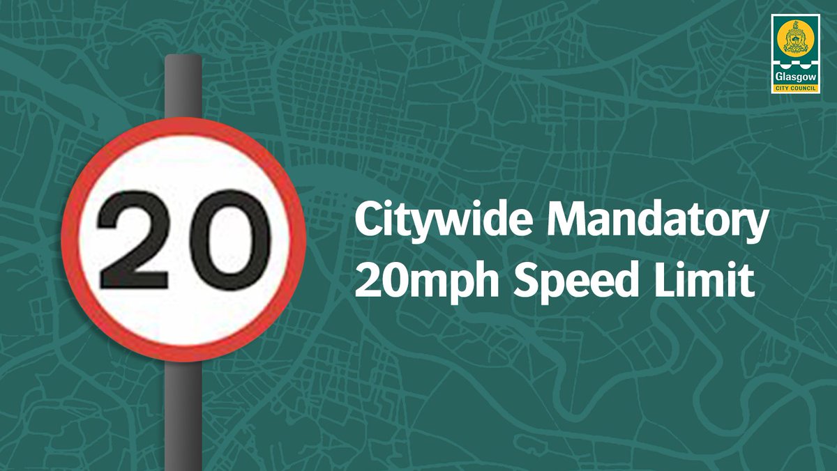We’ve recently set out plans to roll-out a citywide 20mph mandatory speed limit to boost road safety and encourage more walking, wheeling and cycling. The move also supports our Climate Plan by helping to decarbonise transport 🚴🚶👨‍🦽

More 👉 glasgow.gov.uk/29959