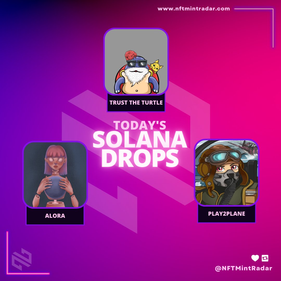 NFTMintRadar's tweet photo. 🚀Don't miss out on the hottest #Solana mints of the day!🚀

🗓 1st February

🟣@ALORA_nft - 2◎
🟣@DevityProject - 0.1◎
🟣@Play2Plane - 3◎

#NFT #NFTs #NFTdrops #NFTCommunity

Check it out now ⬇ 
https://t.co/z3I7ky6hqi https://t.co/9RGAPNIdw2