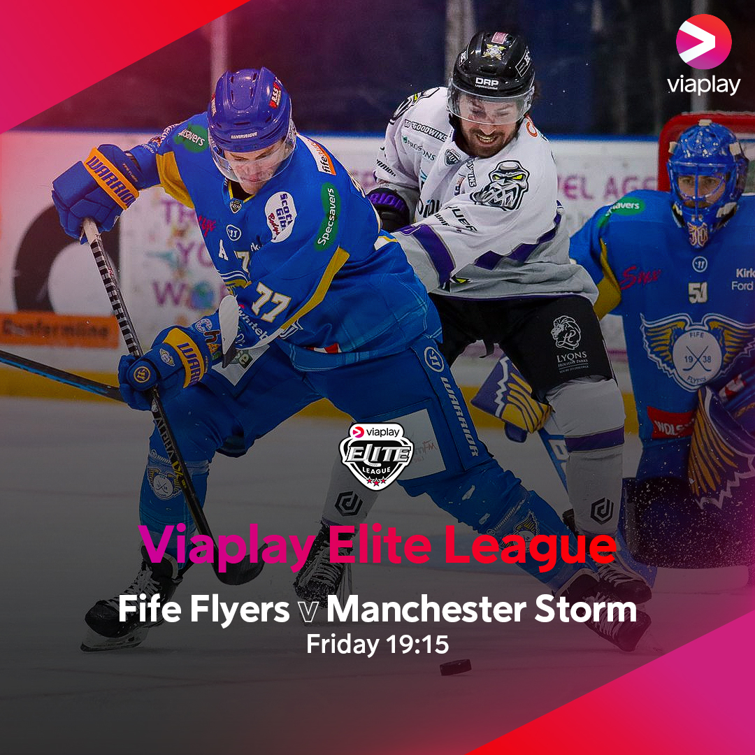 Get that Friday feeling! Live <a href="/officialEIHL/">Elite Ice Hockey League | #EIHL</a> coverage coming up on @ViaplaySportsUK Feb 3rd - <a href="/FifeFlyers/">Fife Flyers 🏒🏴󠁧󠁢󠁳󠁣󠁴󠁿</a> vs <a href="/Mcr_Storm/">Manchester Storm | #TakeShelter</a> - as the race for playoff spots heats up. Join <a href="/sheds19/">Colin Shields</a> &amp; I this Friday from 7:15pm for all the action. 📺🏒👇🔵🟣