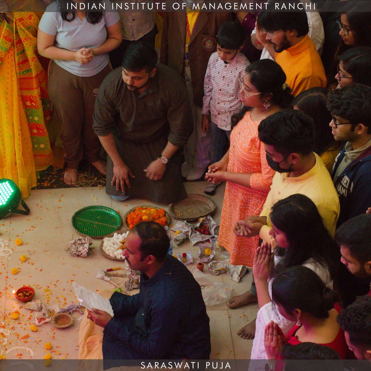 IIMRanchi_Off's tweet photo. IIM Ranchi celebrated Vasant Panchami with passion, joy, and devotion. The fraternity put their best foot forward in the cultural events during the day to commemorate the joyous occasion.

#IIMRanchi #VasantPanchami #Celebrations #CelebrationsAwayfromHome #13YearsOfExcellence https://t.co/zvdwi0lhNg