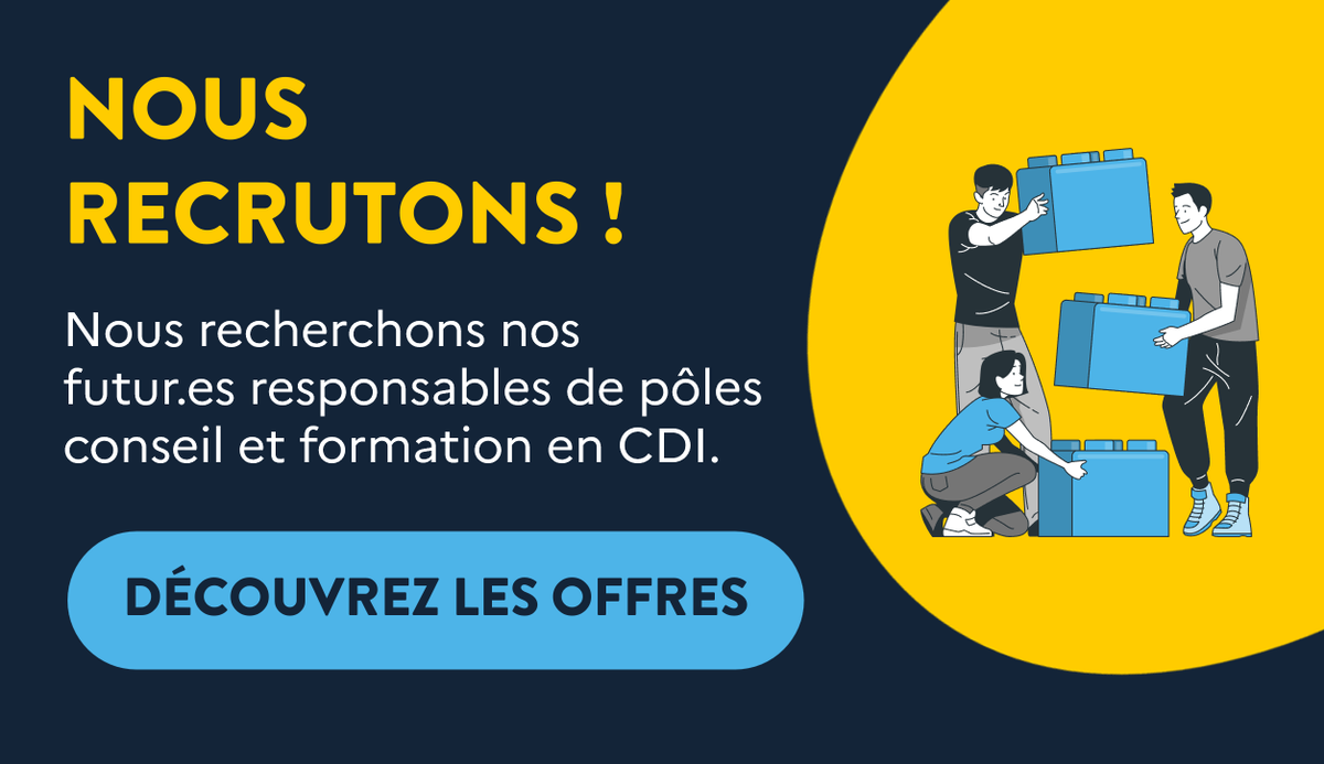 ADCQVT's tweet photo. [👋#RECRUTEMENT] Nous grandissons et recrutons nos futur•es responsables de pôles #conseil et #formation en CDI. Vous souhaitez vous engager en faveur de la #QVT ? Découvrez nos offres et postulez ici ➡️https://t.co/ndmx3yjbBK https://t.co/DnNNdVIkA8