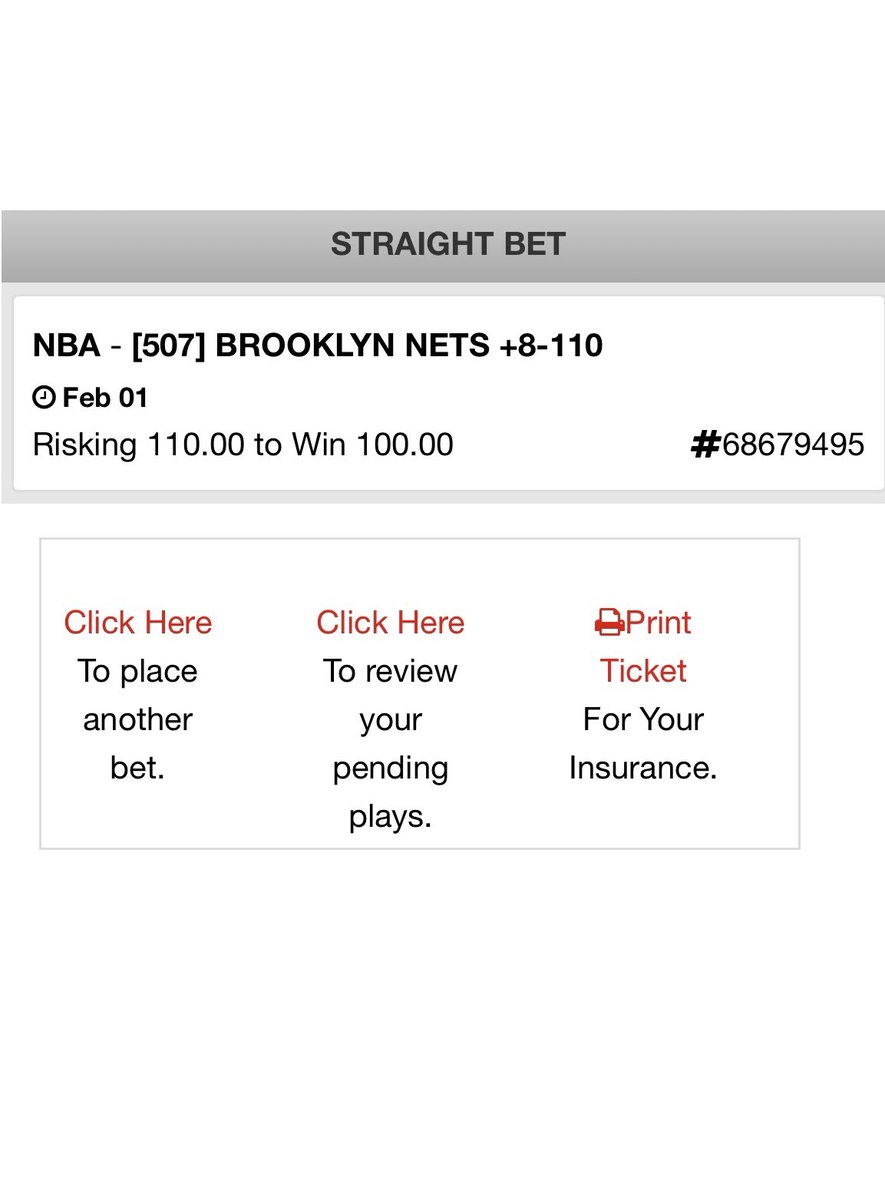 CrushTheBookie's tweet image. 🔥WEDS NIGHT #NBA #FREEPLAY #NetsWorld @ #BleedGreen 

1:🏀BROOKLYN NETS +8 
110/100📺ESPN 7:30pmET 

🔥6-2 MY LAST 8 #FREEPLAYS 

CHECK BACK ON FRIDAY NIGHT FOR A $200 DOLLAR PLAY. 6-0 MY LAST 6 DOUBLE BANGERS #GamblingTwitter 
🔥🏀🔥🏀🔥🏀🔥🏀🔥🏀🔥🏀