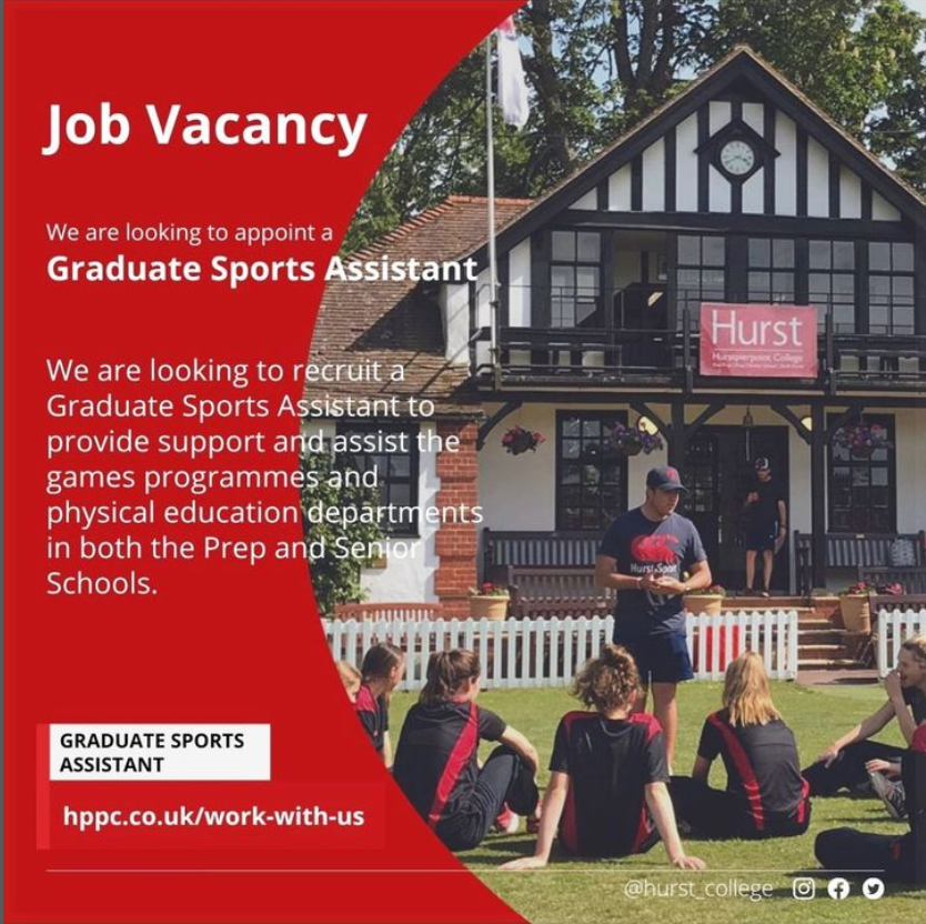 We are looking for personable and motivated Graduate Sports Assistants to join us in September 2023 and support and assist the games programme &amp; Physical Education department

For more information please see the full job description here lnkd.in/eUBFCFxV