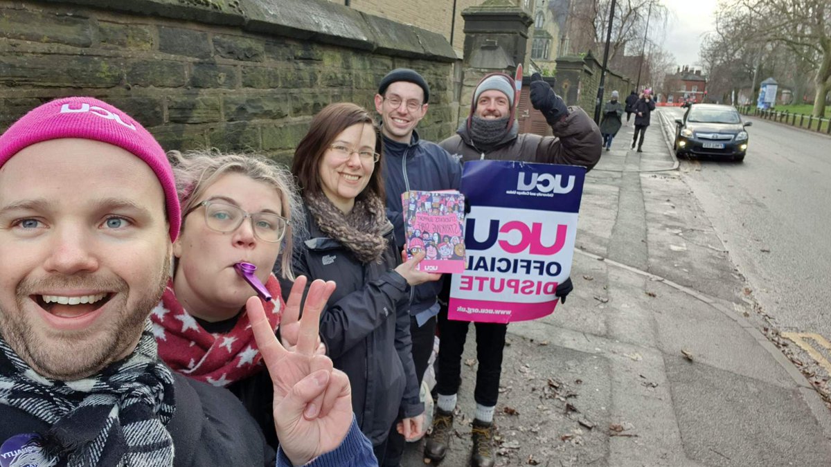 Day 1 on the picket: windswept but determined! #ucuRISING #strikes #ucustrikes