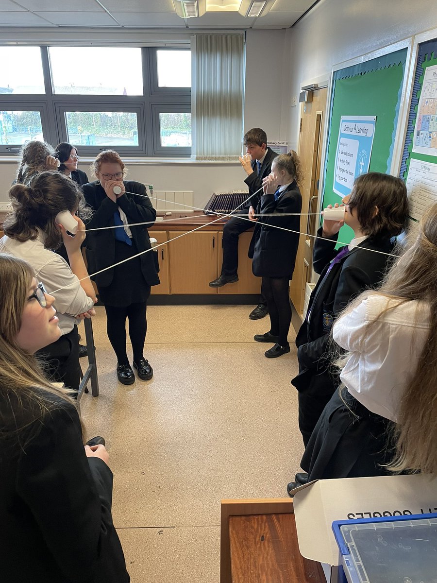 StHildsScience's tweet photo. @MrROren demonstrating the very first group telephone call! @StHildsSchool https://t.co/j7T28DR2mS