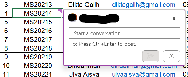 SHIFT + F2 = Menyisipkan catatan
CTRL + SHIFT + F2 = Memberikan komentar