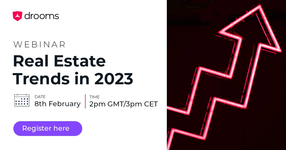 Drooms_Group's tweet photo. Buckle up! 📆 Only 7 days until we go live on real estate trends in 2023 with Timo Tschammler FRICS (TwainTowers), Christiane Conrads (PwC), Rebekah Tobias (MARCOL), Yama Mahasher (Westbridge Advisory &amp; Argentus), and Rosanna Woods.

Register now  👉https://t.co/QHLETx7hkX https://t.co/7a8Wm0l2VR