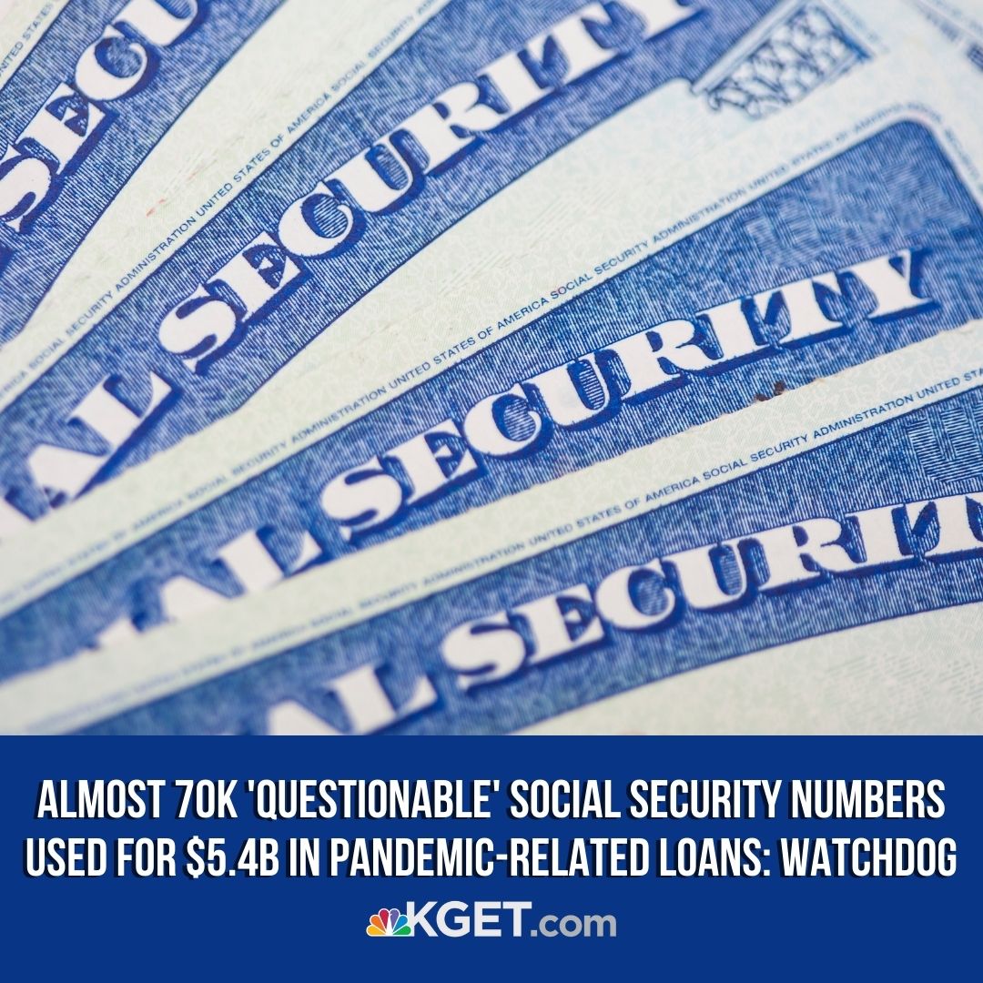 A pandemic watchdog group identified nearly 70,000 'questionable' Social Security numbers that were used to obtain $5.4 billion in pandemic-related federal loans. trib.al/eGccEmG