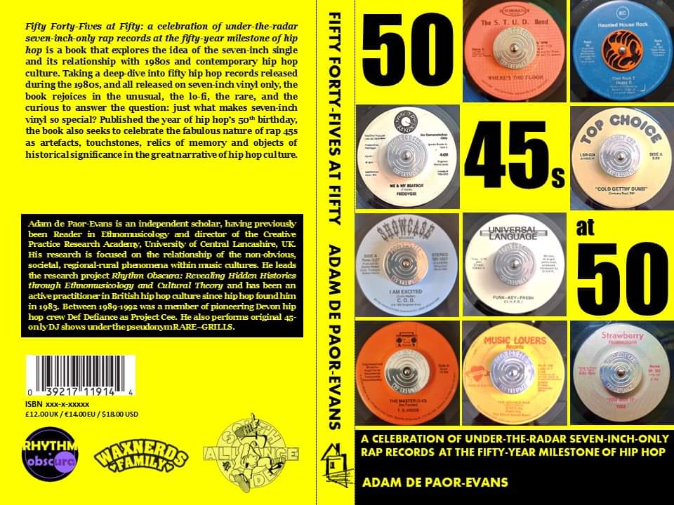 After a quiet 2022 on the publishing front, there's plenty in store for 2023!
One of my books out this year: 'FIFTY FORTY-FIVES AT FIFTY' #hiphopat50 #HappyBirthdayHipHop #HipHop50 #ilove45 #hiphophistory #materialculture #hiphopartefacts #HipHopthings #ethnomusicology