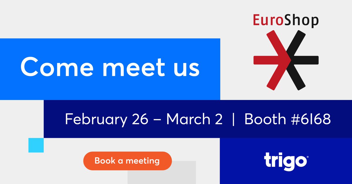 Meet @TrigoRetail at @EuroShop, the world’s largest retail trade fair.
We'll be at Hall 6 Booth I68

Book a meeting with our team: bit.ly/3XB7tHf

#euroshop #inpersonevent #trigo #aldi #retailtech #digitalinnovation #seamlesscheckout #Retail