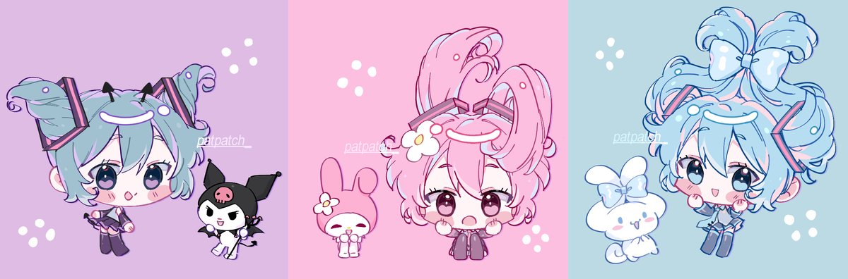 初音ミク x #KUROMI #Mymelody #Cinnamoroll I had this idea in my