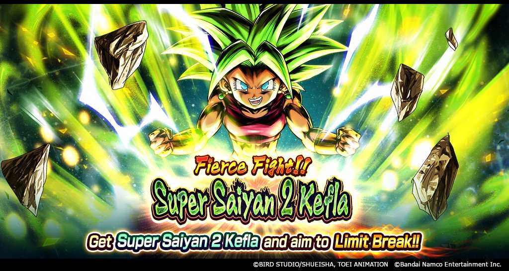 ["Fierce Fight!! Super Saiyan 2 Kefla" Is On!!]
Get the new Event-exclusive SPARKING Super Saiyan 2 Kefla (DBL-EVT-62S)! Clear the Event and aim to Limit Break! Play the once-daily BONUS BATTLE to get a bunch of Fierce Fight Medals! Don't miss out!

#DBLegends #Dragonball
