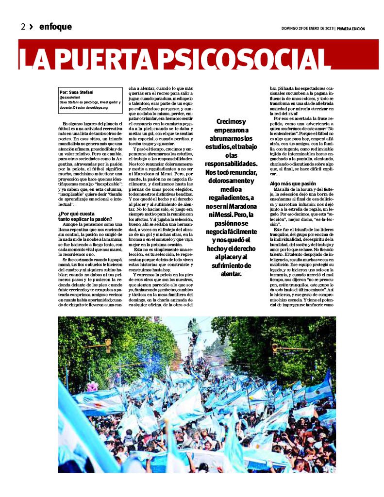 ceideps's tweet photo. 👇Nuevo artículo de Saxa Stefani👇
En el diario Primera Edición (Argentina) Suplemento Enfoque.
Puedes leerlo completo en nuestro blog:
https://t.co/OSWRF2cb50

#lapuertapsicosocial #primeraedicion #enfoque #argentina  #leccion #psicologiasocial  #emociones #ceideps @saxastefani https://t.co/ldbjTWLQo6