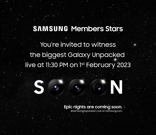 Thevinaymane's tweet photo. Let's meet today at night on The
Live launch event of next Smasung Galaxy S series phone at 11:30 pm IST.
#LoveForS #ShareTheEpic #SamsungMembers #GalaxyUnpacked #Samsung 
@samsungindia @SamsungMobile https://t.co/rNNY2TtwT2