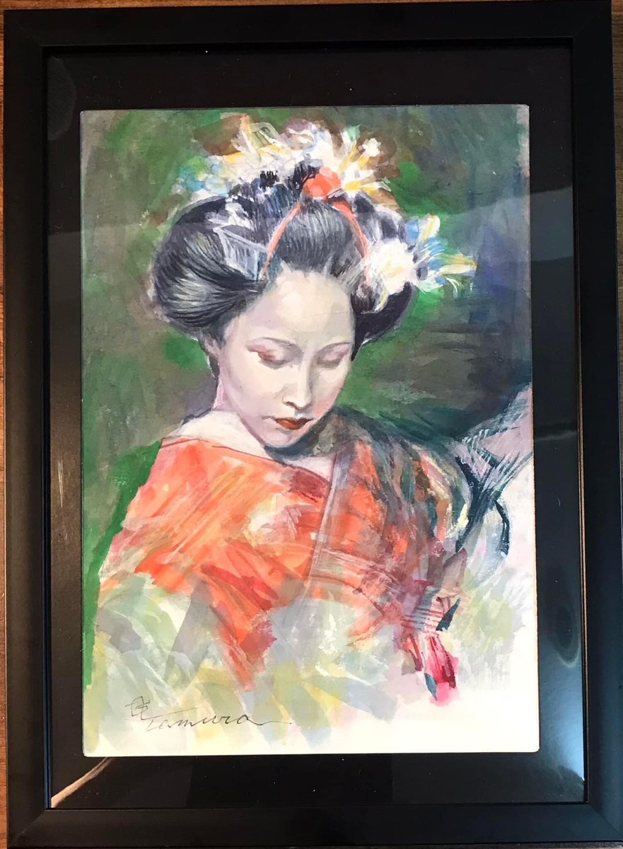 田村誠司 水彩画 女性の肖像「舞妓」 田村誠司 水彩画 女性の肖像「舞妓」