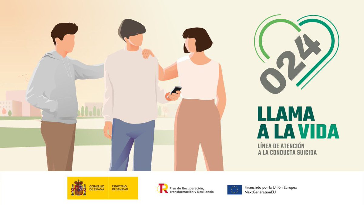 📢Línea telefónica de atención á conduta suicida.

📞0⃣2⃣4⃣

✅ Atención persoalizada por persoas expertas.
✅ 24 horas, todos os días do ano.
✅ Gratuito, confidencial, inclusivo e inmediato.

#LlamaALaVida 

+Info ℹ️:
➡️sanidad.gob.es/linea024