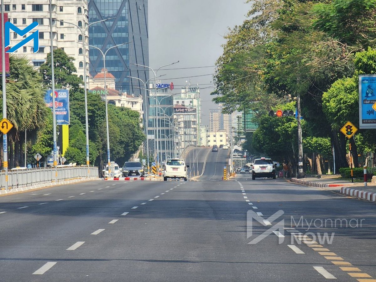 Myanmar_Now_Eng's tweet photo. 01 February 2023

1/3 Streets in the city of Yangon were deserted on Wednesday, marking two years since Myanmar’s military coup. Though the day was not a public holiday, little activity was seen in the commercial capital. (Photos: Supplied)
#Myanmar https://t.co/AYj7LLr0fg
