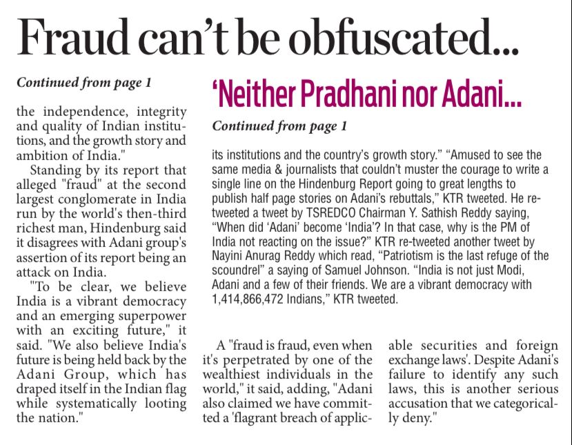 AnilGoudKTR's tweet photo. Fraud can't be obfuscated..!
Neither #Pradhani nor #Adani
#AdaniScam
#AdaniGroup https://t.co/vwHueqC56Q
