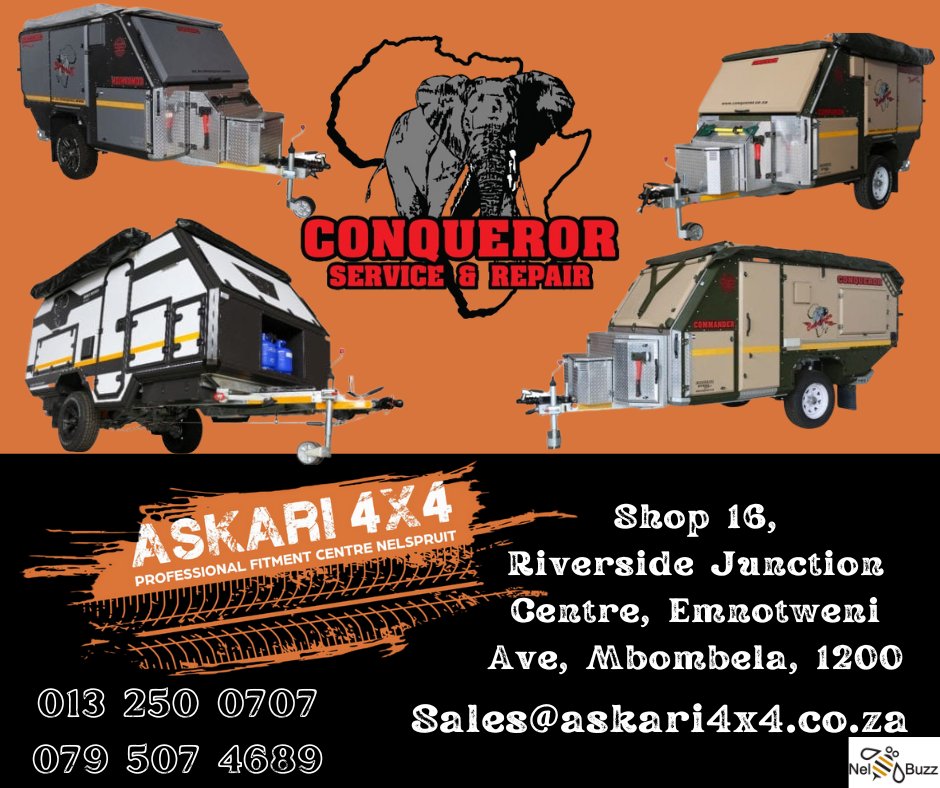Professional 4x4 Accessories Fitment Centre.
For the best workmanship and quality products come visit us @ Askari 4x4 Nelspruit
Conqueror approved service and repairs agent
Visit us at:
Shop 16 Riverside Junction Centre, Emnotweni Ave
Contact us for your quote today:
013 250 0707