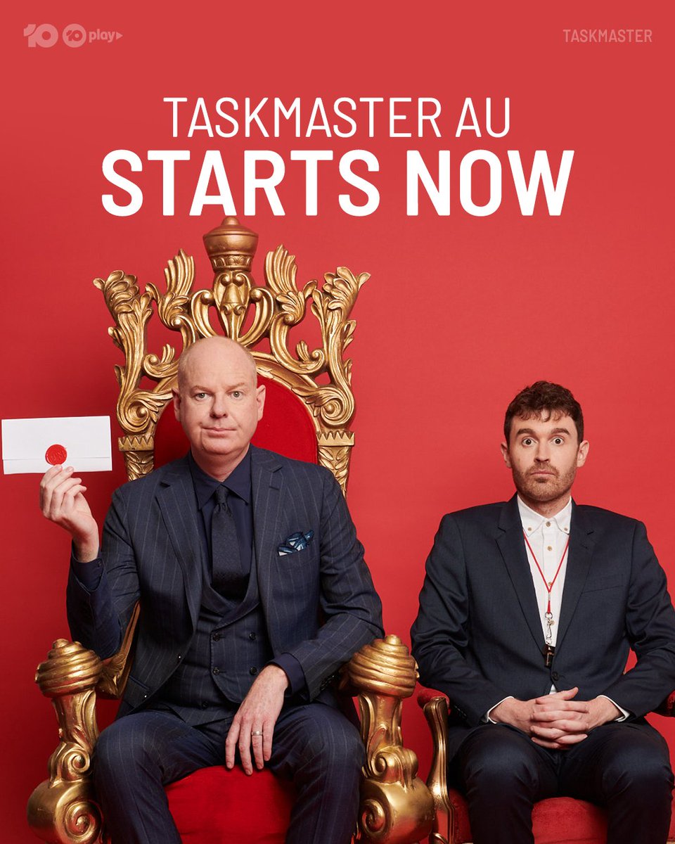 TaskMasterAU's tweet image. The Australian premiere of #TaskMasterAU STARTS NOW! #taskmaster #comedy