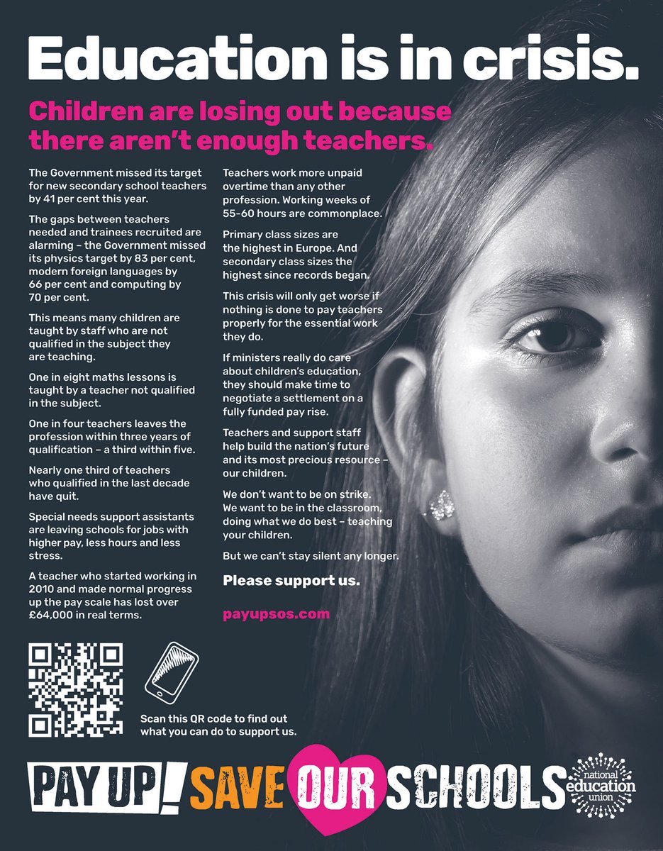 If you want to know why 300,000 teachers are on strike today this is why. We don’t take this action lightly but we must #SaveOurSchools. Time for @GillianKeegan to take action.