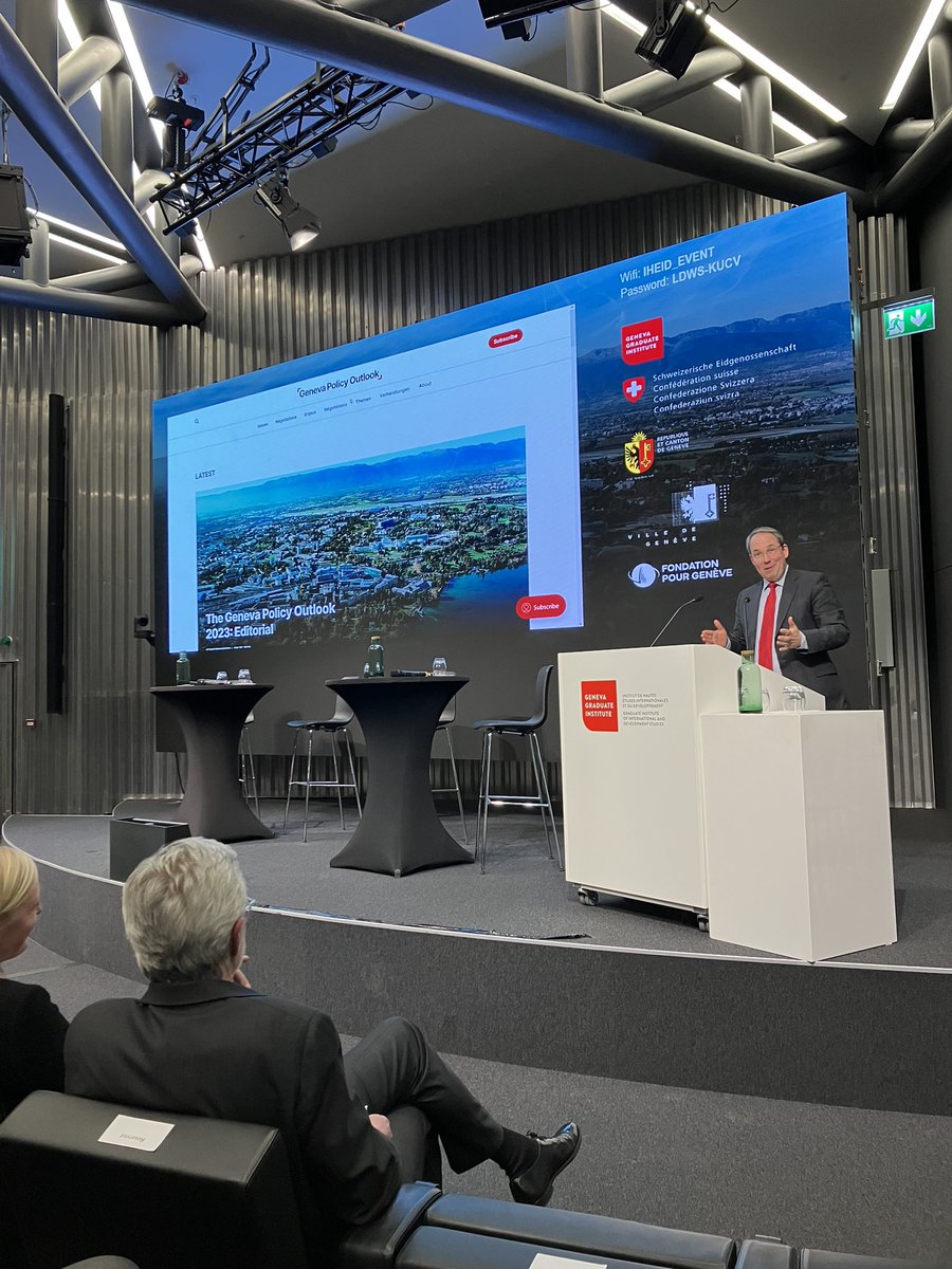 🎉 Congratulations again to the team on the launch of the Geneva Policy Outlook! This digital publication takes the pulse of Geneva’s global policy space and it could not be more timely.                                                 

➡️ Find out more: bit.ly/3XLm9DX