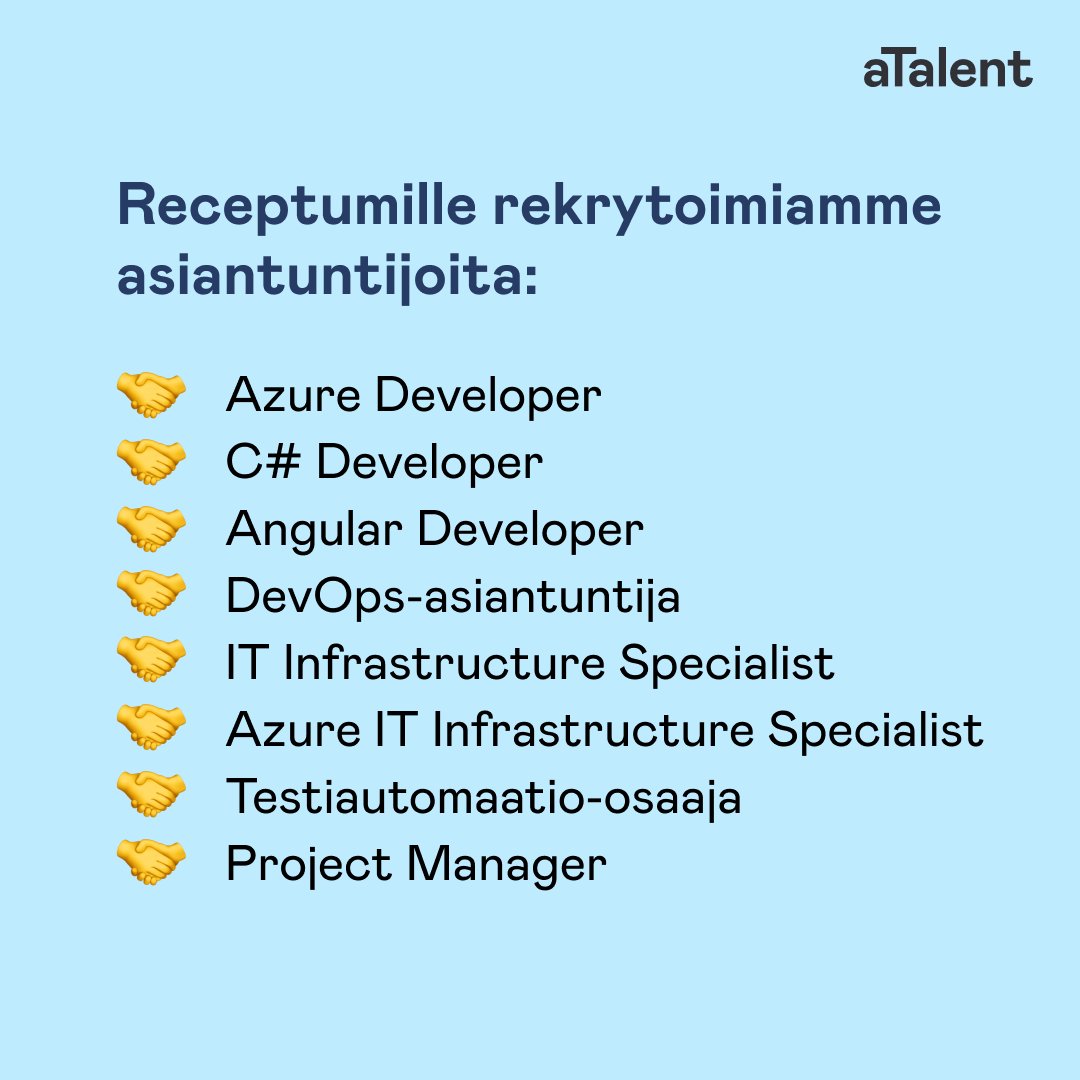 Hybridihaun avulla – yhdistämällä avoimen haun ja suorahaun parhaat puolet – olemme onnistuneet auttamaan ohjelmistokonserni Receptum Oy:n tiimien kasvua muun muassa näillä profiileilla.

Lue asiakastarina täältä: hubs.ly/Q01yBnGx0